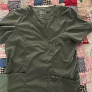 Cherokee Olive Green Scrub Set small stain on top as shown in last photo.